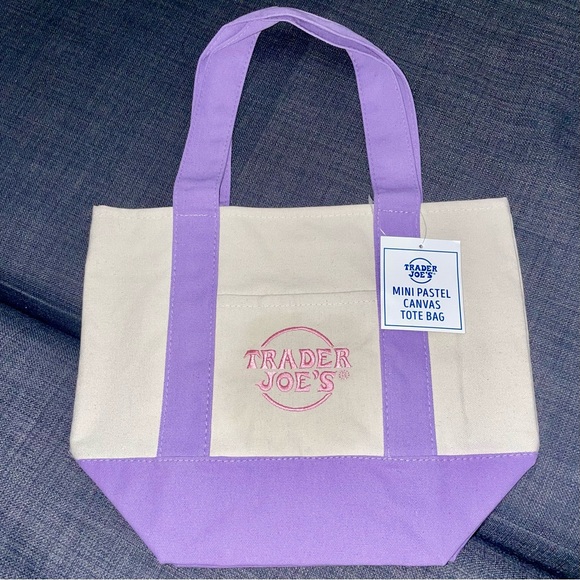 Trader Joe’s- Pastel Mini Tote Bag Purple - Picture 1 of 2